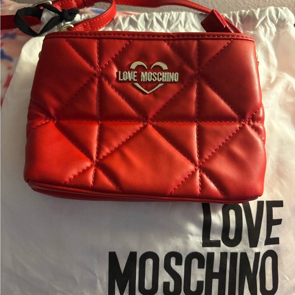 Love Moschino Red Quilted Crossbody Bag